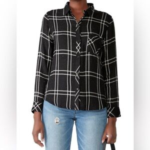 Rails Hunter Plaid Shirt Black/ White/Silver